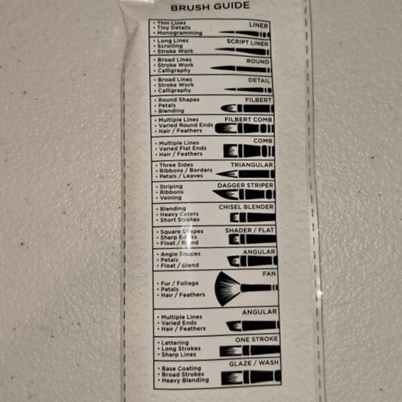 Curate Colour Value Paintbrush Set 10pc Natural Bristles Assorted Sizes New - Picture 4 of 8